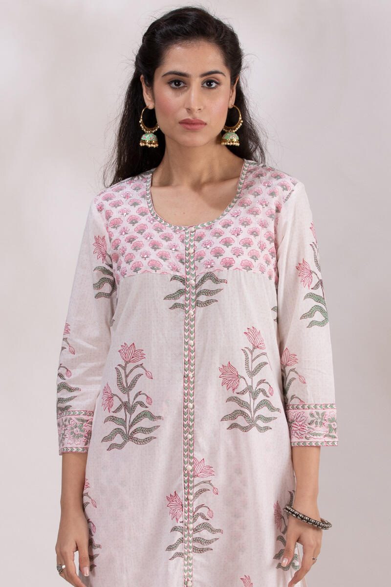 Buy Roz Meher Nazeena Block Printed Kurta | White Kurtas for Women | Farida  Gupta | Ethnic wear designer, Clothes for women, Women