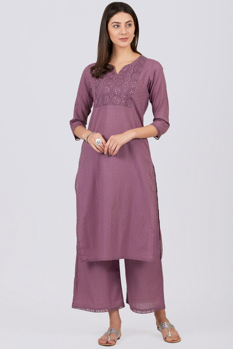 Purple Handcrafted Cotton Farsi Pants