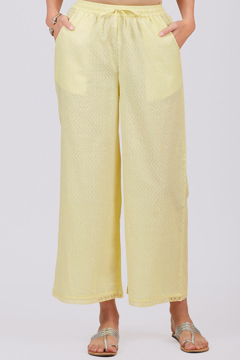 Yellow Handcrafted Cotton Farsi Pants