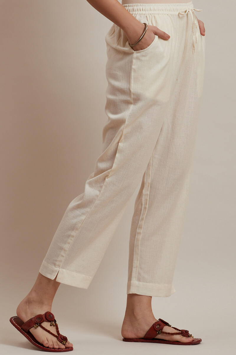 Off-White Handcrafted Cotton Pants