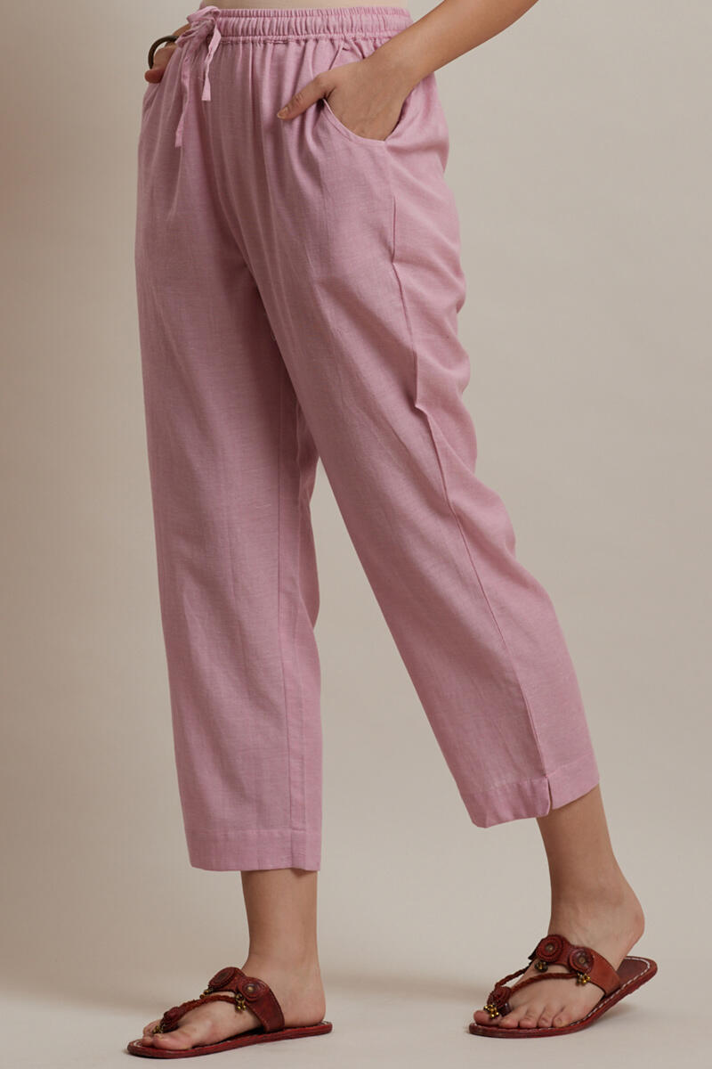 Pink Handcrafted Cotton Pants