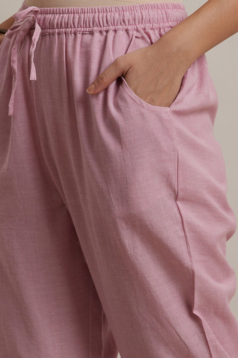 Pink Handcrafted Cotton Pants