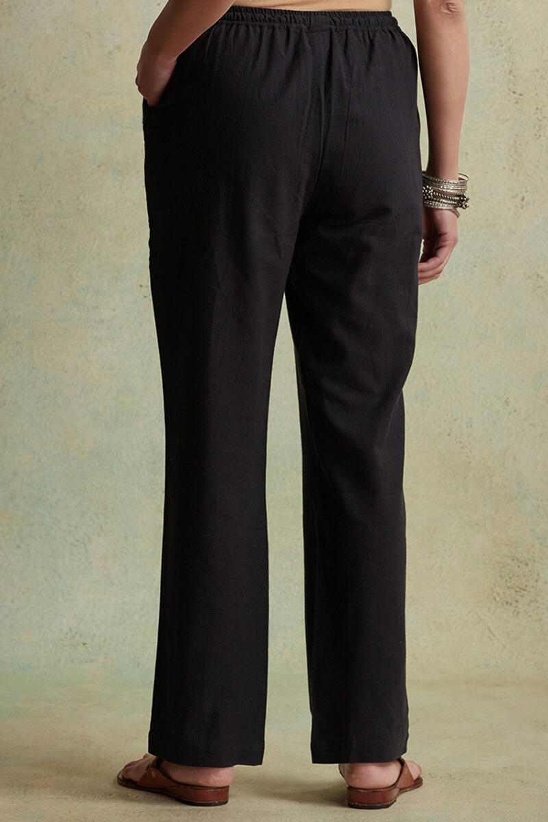 Black Handloom Cotton Wide Leg Pants – Madhurima Bhattacharjee