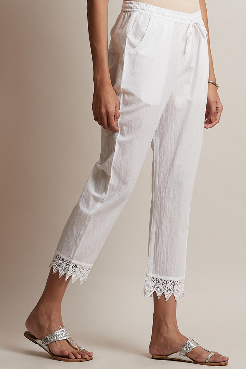 Buy Moon River Womens Long Crochet Lace Pants White L at Amazonin