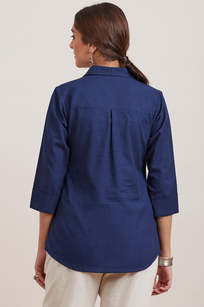 Blue Handcrafted Cotton Top