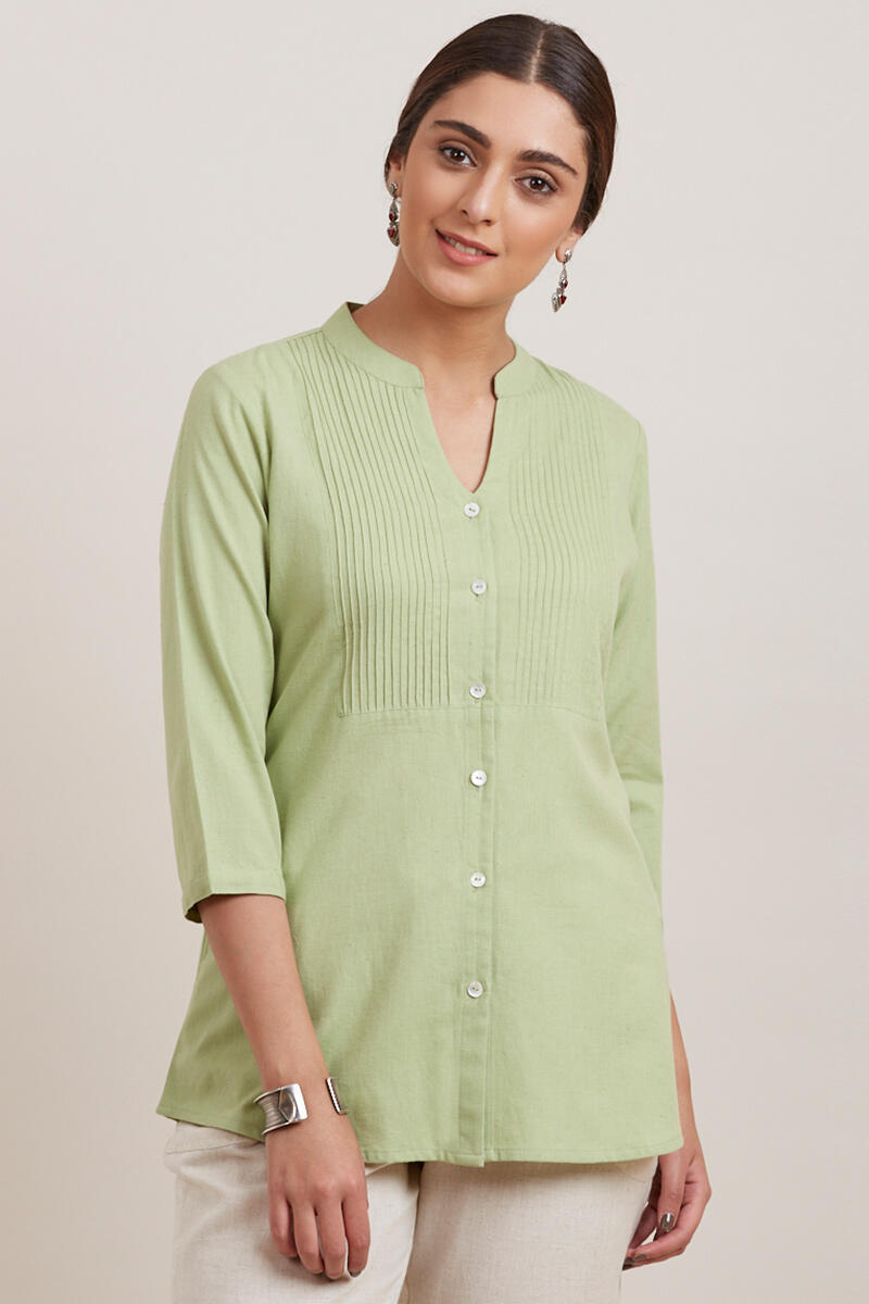 Green Handcrafted Cotton Shirt