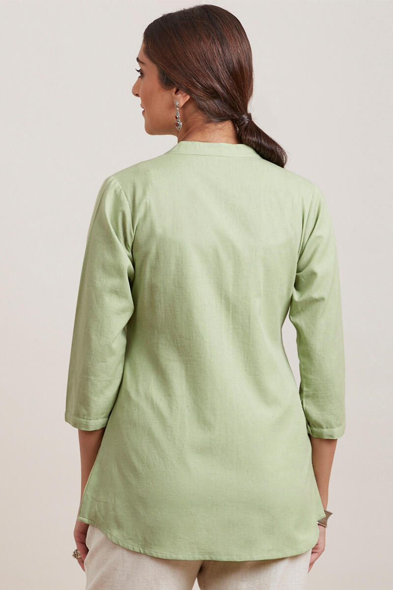 Green Handcrafted Cotton Shirt