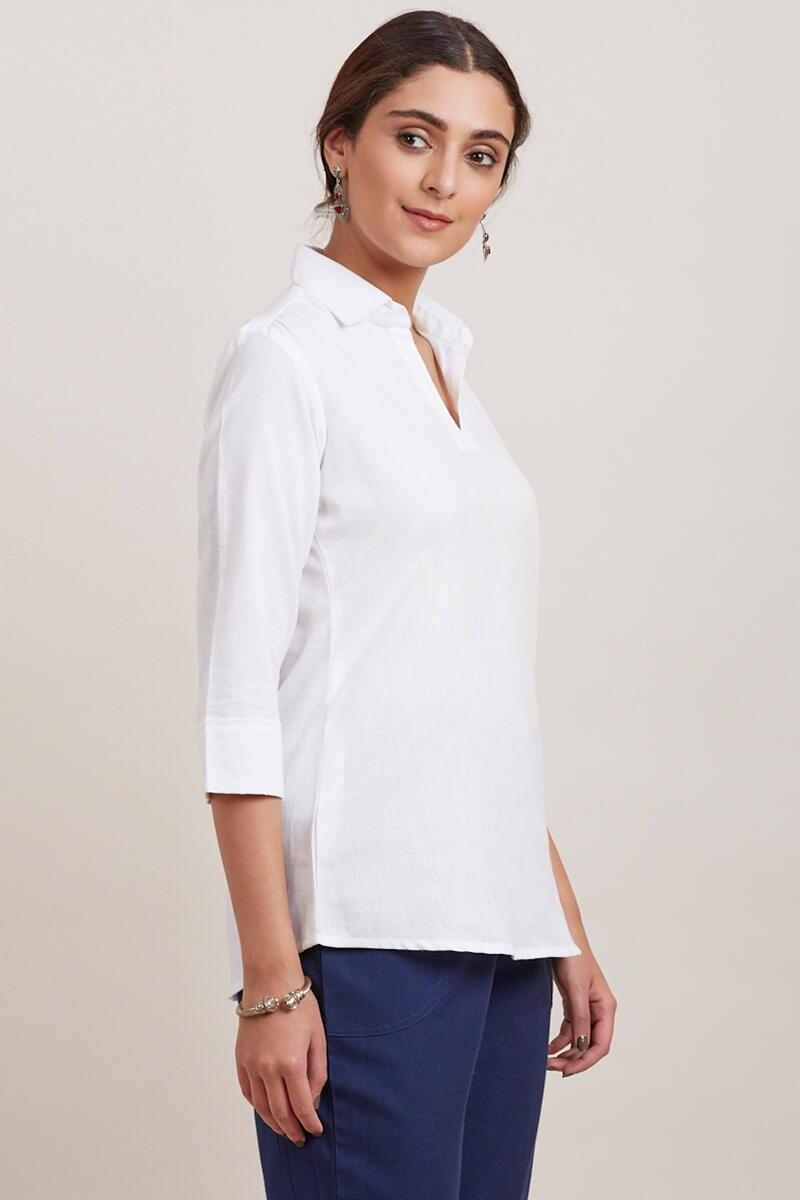 White Handcrafted Cotton Top