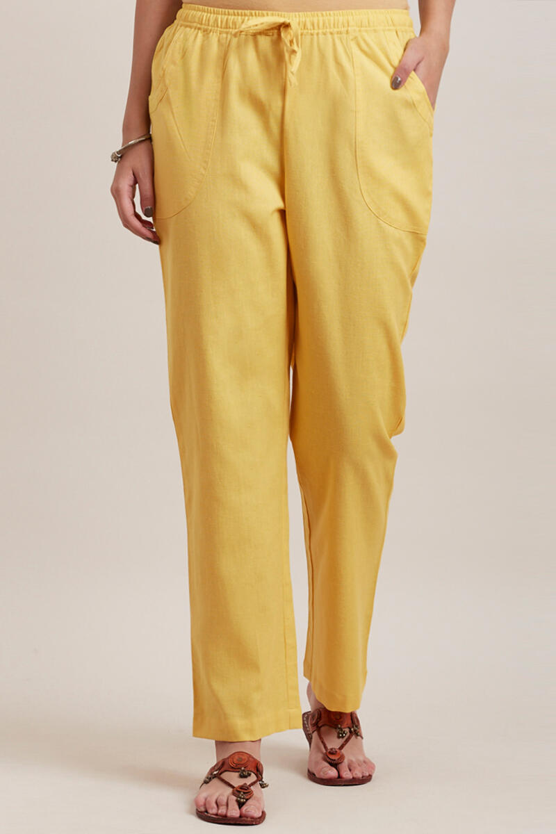 Tapered trousers - Yellow - Ladies | H&M IN