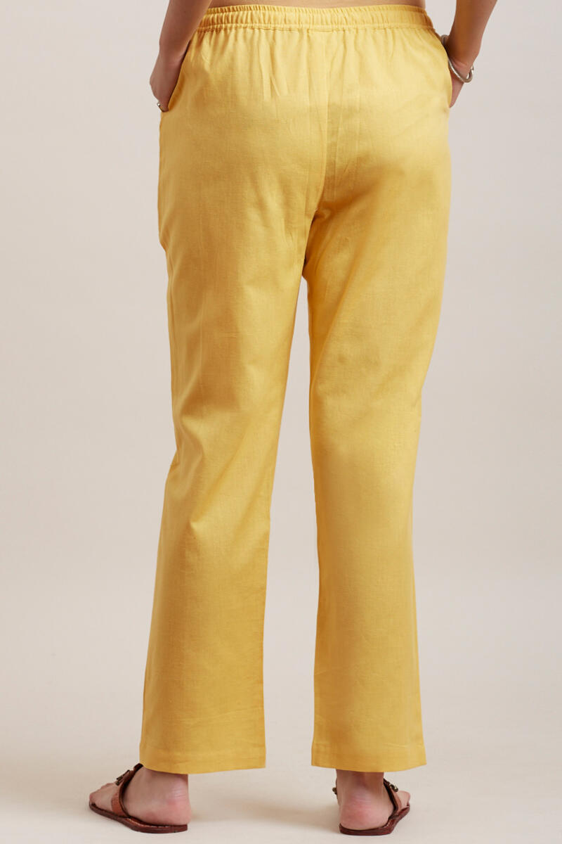 Buy Mati Yellow Cotton Pants Online  Aza Fashions