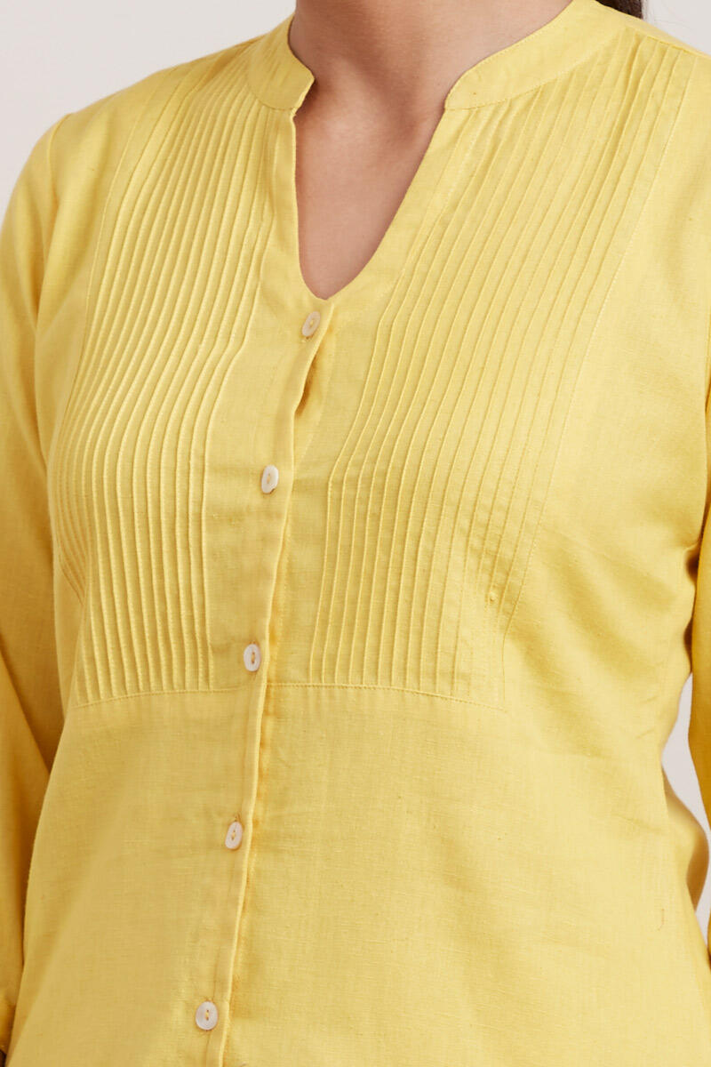 Yellow Handcrafted Cotton Shirt