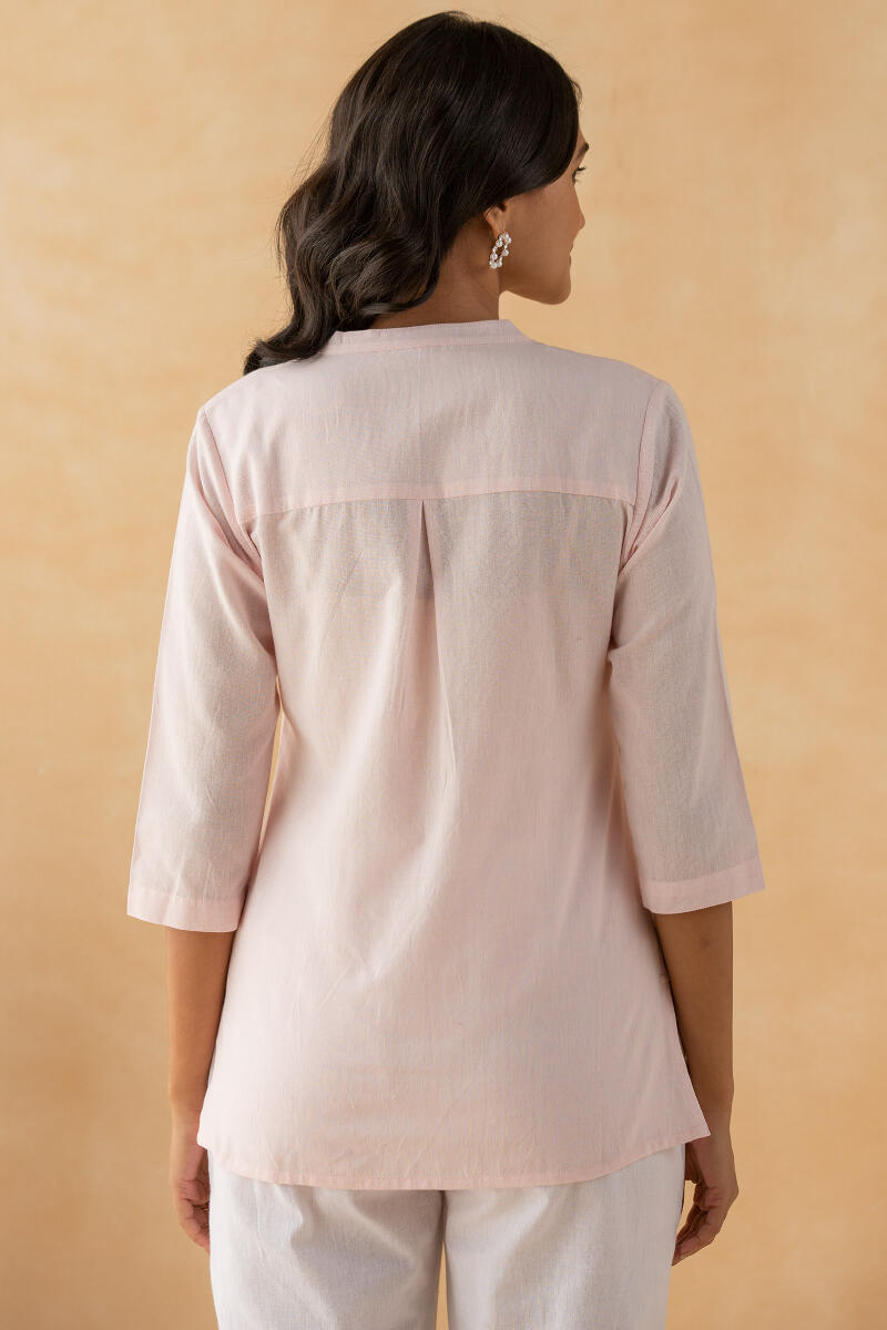 Pink Handcrafted Cotton Linen Shirt