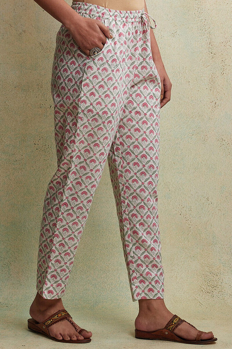 Sanganeri Block Printed Cotton Narrow Pants