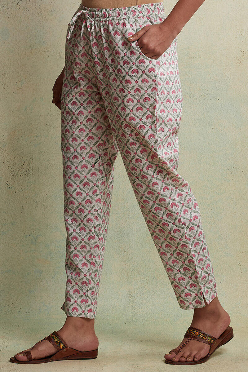 Sanganeri Block Printed Cotton Narrow Pants